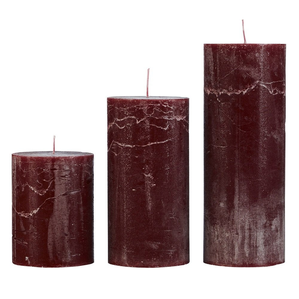 Rustic Kerze Bordeaux, 7x10cm