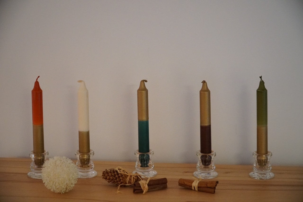 Stabkerze Dippy Gold Collection in rot/gold
