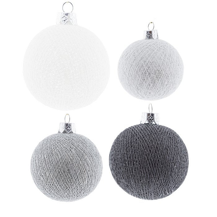 Kugeln Cotton Balls Premium 4er-Packung "Silbermix"