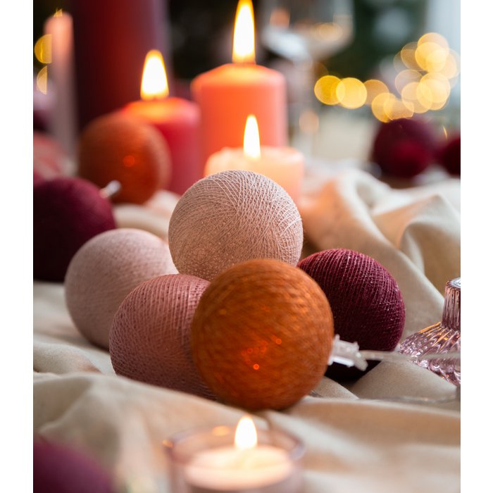 Lichterkette Cotton Ball Lights 10 Sparkling "Bohemian Spice" mit USB + Adapter