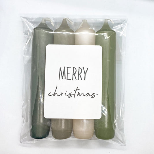 Kerzen "Merry Christmas" - Cool Colors I