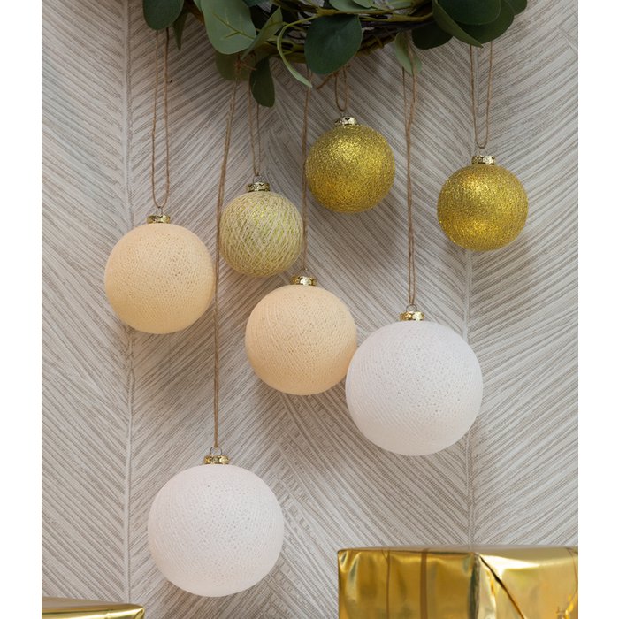 Kugeln Cotton Balls Premium 4er-Packung "Touch of Gold"